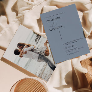 Invitation Script de rêve minimaliste moderne Dusty Mariage b