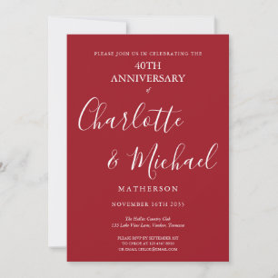Invitation Script de signature pour les 40 ans de mariage de 