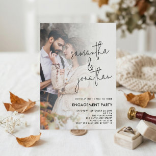 Invitation Script de superposition de photo moderne pour fian