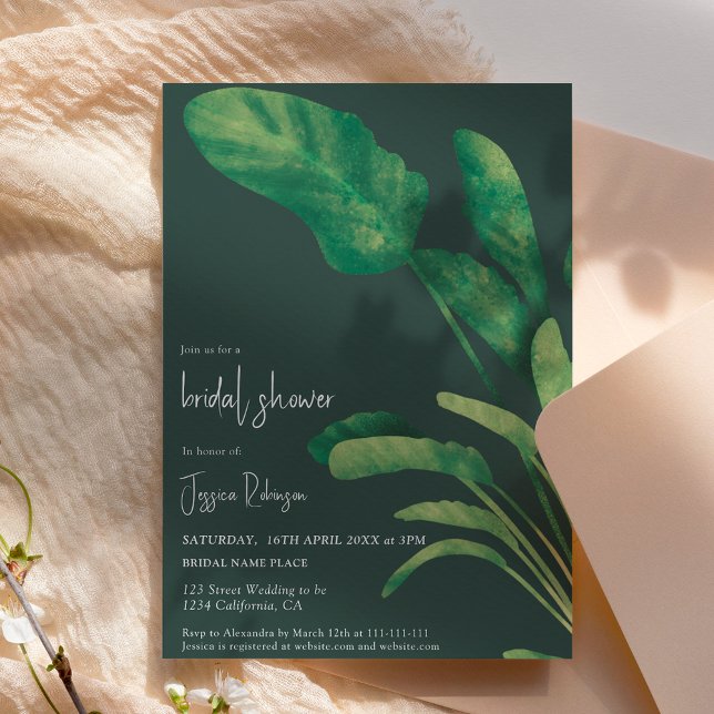 Invitation Script de verdure tropicale douche de mariée plant (Créateur téléchargé)