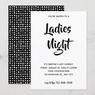 Invitation Script Décontracté noir Fête des mariées de nuit