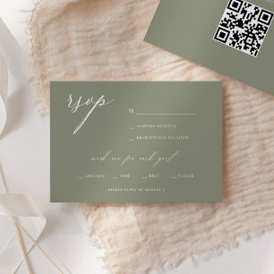 Invitation Script élégant moderne Mariage en olivier RSVP