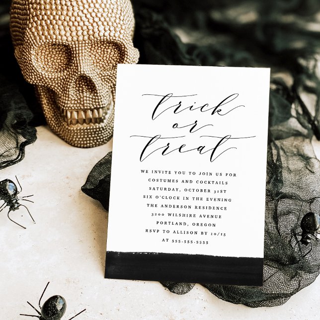 Invitation Script Élégant pour Soirée Halloween Trick or Trea (Créateur téléchargé)