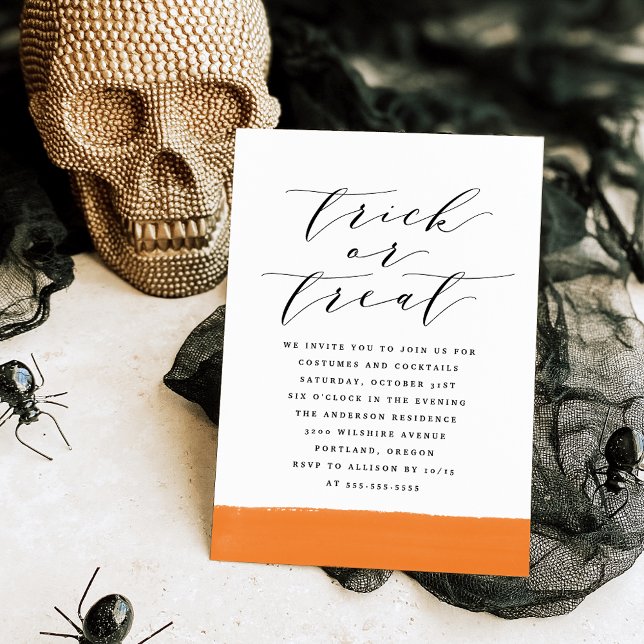 Invitation Script Élégant pour Soirée Halloween Trick or Trea (Créateur téléchargé)