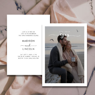 Invitation Script Elle A Dit Oui Engagement Party Beach Photo