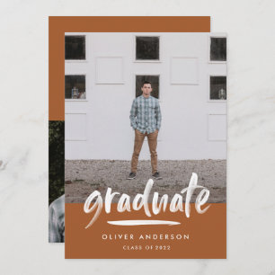Invitation Script en terre cuite moderne multi graduation pho