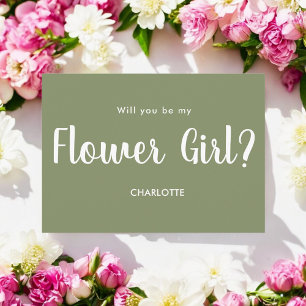 Invitation Script Fleur de Mariée Vert Sage