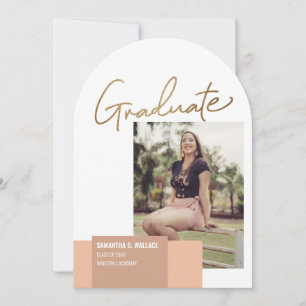 Invitation Script Gold tendance Graduate Photo