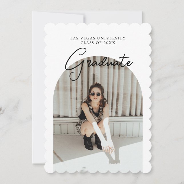 Invitation Script Graduation 2 faces Photo Portrait Party In (Devant)