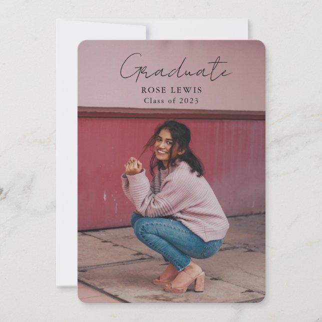 Invitation Script Graduation 2-side Photo Portrait Party (Devant)