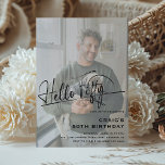 Invitation Script Hello Fifty Minimal Photo 50th Birthday<br><div class="desc">Célébrez le grand 5-0 en style avec nos invitations minimalistes "Hello Fifty" anniversaire! Avec un script de typographie élégant et un modèle de fête moderne sur une photo d'étoile d'anniversaire personnalisée,  ces invitations sont sûrs d'attirer tout le monde pour votre célébration d'étape.</div>