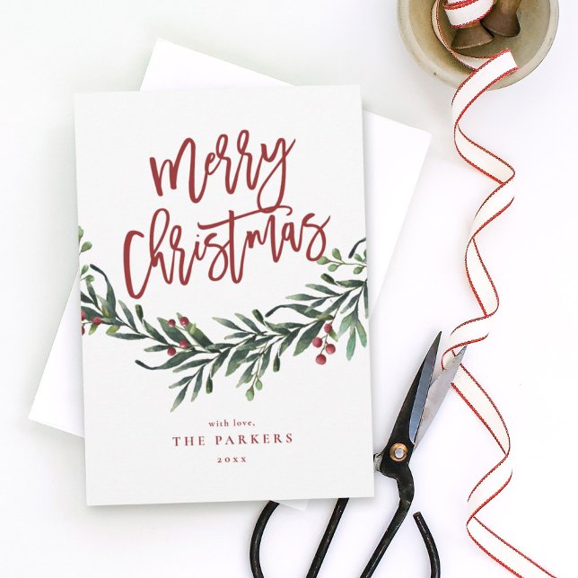 Invitation Script joyeux Noël branche non photo vacances (Créateur téléchargé)