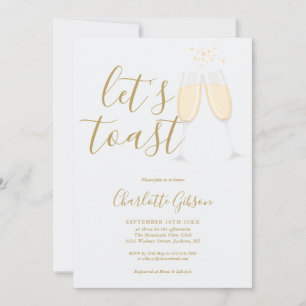 Invitation Script Let's Toast Mariage Doré