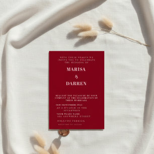 Invitation Script manuscrit rose et rouge Mariage personnalis