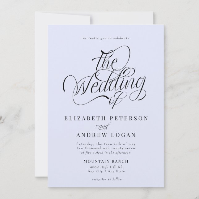 Invitation Script Mariage classique (Devant)
