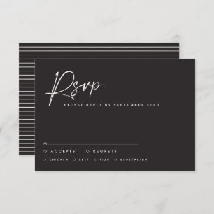 Invitation script mariage moderne noir blanc script élégant