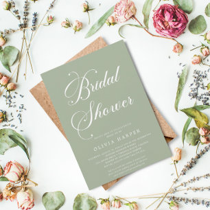 Invitation Script minimal classique en mode vert