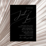 Invitation Script minimal Whimsical | Black Just Love Mariage<br><div class="desc">Ce script minimal fantaisiste | black just love faire-part de mariage est parfait pour votre classique simple noir et blanc minimaliste mariage boho moderne. Le design se compose de calligraphie élégante, délicate et romantique écrite à la main et de typographie chic et formelle. Le look se marie bien avec n'importe...</div>