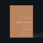 Invitation Script minimaliste Bat mitzvah moderne en terre cu<br><div class="desc">Invitation minimaliste moderne Bat mitzvah dans Boho Terracotta Brown</div>