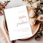 Invitation Script minimaliste blanc et Rose poussiéreux | MAR<br><div class="desc">Ces invitations de mariage élégantes et minimalistes sont dotées d'un rose poussiéreux,  d'une typographie de script moderne et d'un texte sans serif propre sur un arrière - plan blanc,  pour un design rose poussiéreux simple et élégant que vous aimerez.</div>