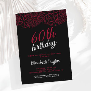 Invitation Script minimaliste Élégant 60e anniversaire de fêt