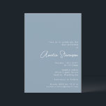 Invitation Script minimaliste moderne Bat mitzvah Dusty Blue<br><div class="desc">Invitation minimaliste moderne Bat mitzvah en bleu Dusty</div>