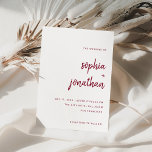 Invitation Script minimaliste moderne Bourgogne | MARIAGE<br><div class="desc">Ces invitations de mariage élégantes et minimalistes sont caractérisées par une typographie bordeaux et moderne et un texte sans serif propre sur blanc pour un design simple et élégant que vous aimerez.</div>