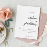 Invitation Script minimaliste moderne | MARIAGE<br><div class="desc">Ces invitations de mariage élégantes et minimalistes sont caractérisées par une typographie de script moderne et un texte sans serif propre pour un design noir et blanc simple et élégant que vous aimerez.</div>