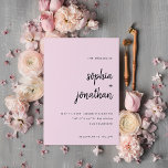 Invitation Script minimaliste moderne | Mariage blanc<br><div class="desc">Ces invitations de mariage élégantes et minimalistes sont caractérisées par une typographie de script moderne et un texte sans serif propre,  pour un design simple et élégant rose et noir que vous aimerez.</div>