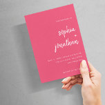 Invitation Script minimaliste moderne | Mariage rouge magenta<br><div class="desc">Ces invitations de mariage élégantes et minimalistes sont caractérisées par une typographie de script moderne blanc et un texte sans serif propre pour un design rouge magenta simple et élégant que vous aimerez.</div>