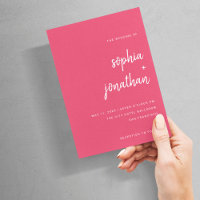 Script minimaliste moderne | Mariage rouge magenta