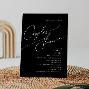 Invitation Script minimaliste Whimsical   Couples noirs douch
