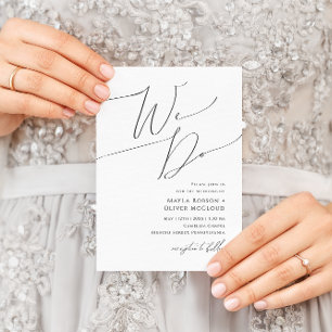 Invitation Script minimaliste Whimsical Nous faisons Mariage