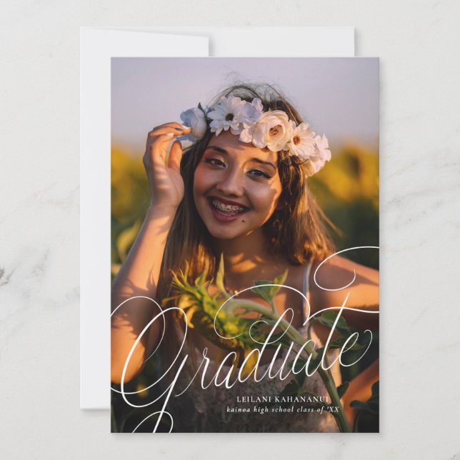 Invitation Script Modern Photo Graduation Party (Devant)