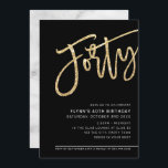 Invitation SCRIPT MODERNE 40e anniversaire de fête or noir bl<br><div class="desc">par kat massard >>> https://linktr.ee/simplysweetpaperie <<< Un design branché et écrit à la main pour votre 40ÈME ANNIVERSAIRE - J'ai la plupart des âges disponibles en magasin CONSEIL :: 1. Pour modifier/déplacer des graphiques et des polices et ajouter du texte - cliquez sur le bouton "customiser". - - - -...</div>