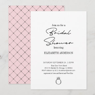 Invitation Script Moderne Avec Fête des mariées Bague