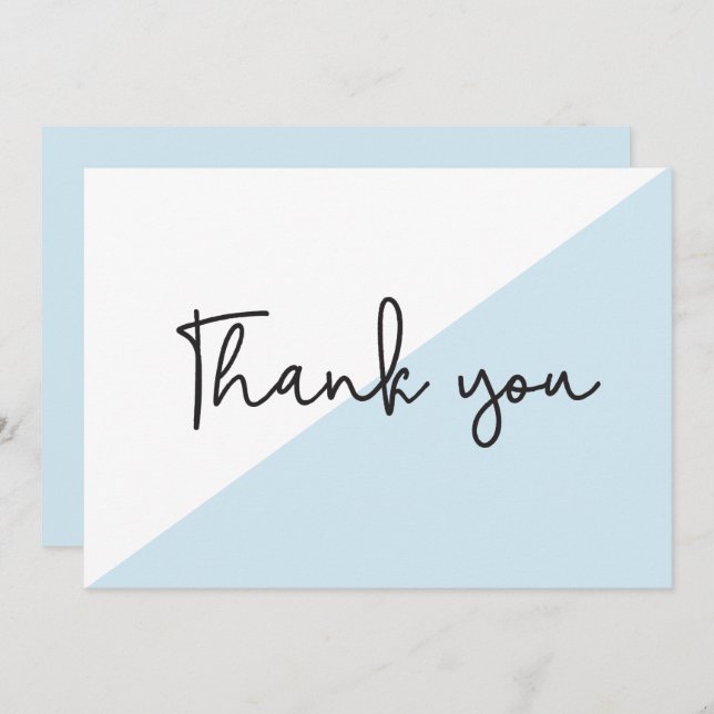 Invitation Script moderne Baby shower chic Merci (Devant / Derrière)