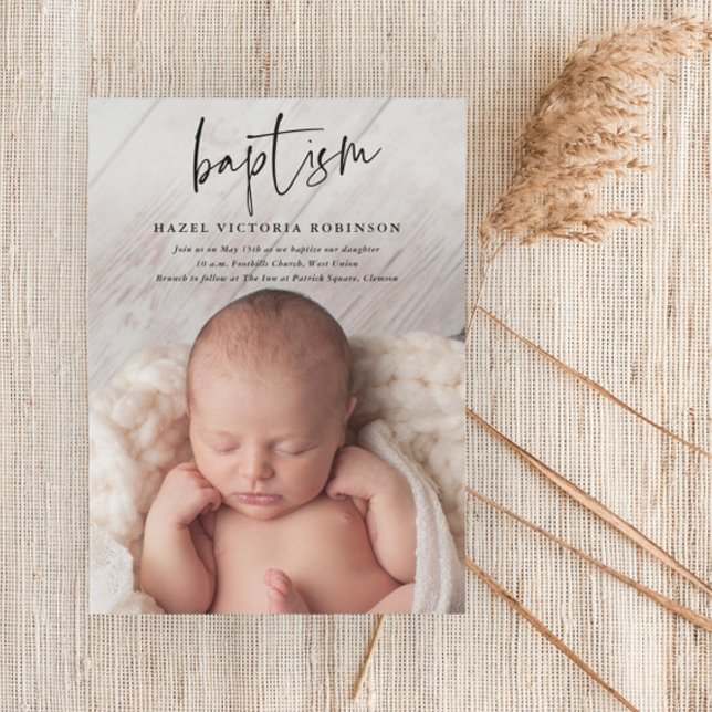 Invitation Script moderne Baptême religieux (Créateur téléchargé)