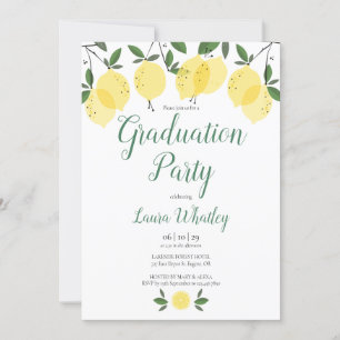 Invitation Script moderne Citrons Green Graduation Party