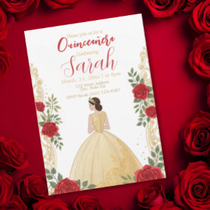 Invitation Script Moderne Design Chic Or Floral Anniversaire