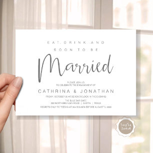 Invitation Script moderne, Dîner Fiançailles Fête