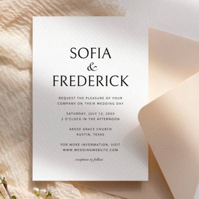 Invitation Script moderne élégant Mariage noir et blanc (Créateur téléchargé)