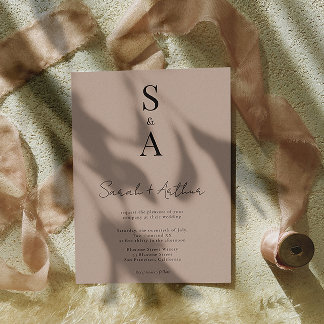 Invitation Script moderne et élégant et Mariage de monogramme