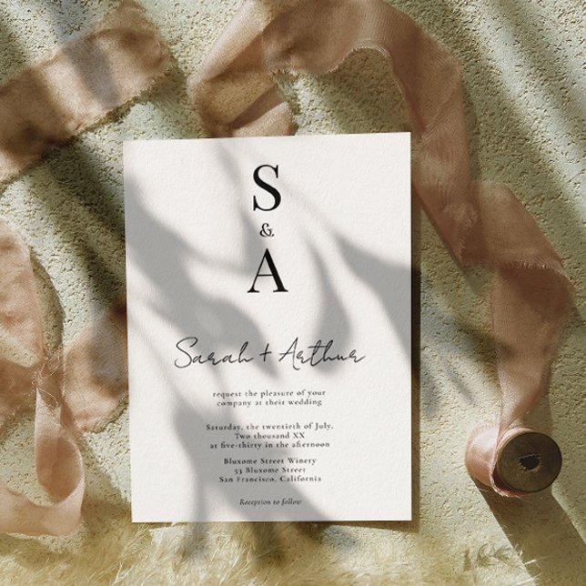 Invitation Script moderne et élégant et Mariage de monogramme (Créateur téléchargé)