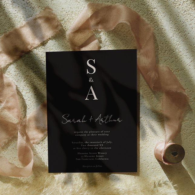 Invitation Script moderne et élégant et Mariage de monogramme (Créateur téléchargé)