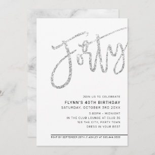 Invitation SCRIPT MODERNE Fête de 40e anniversaire parties sc