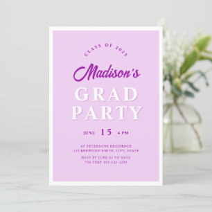 Invitation Script moderne Mauve Edgy Graduation Party Photo
