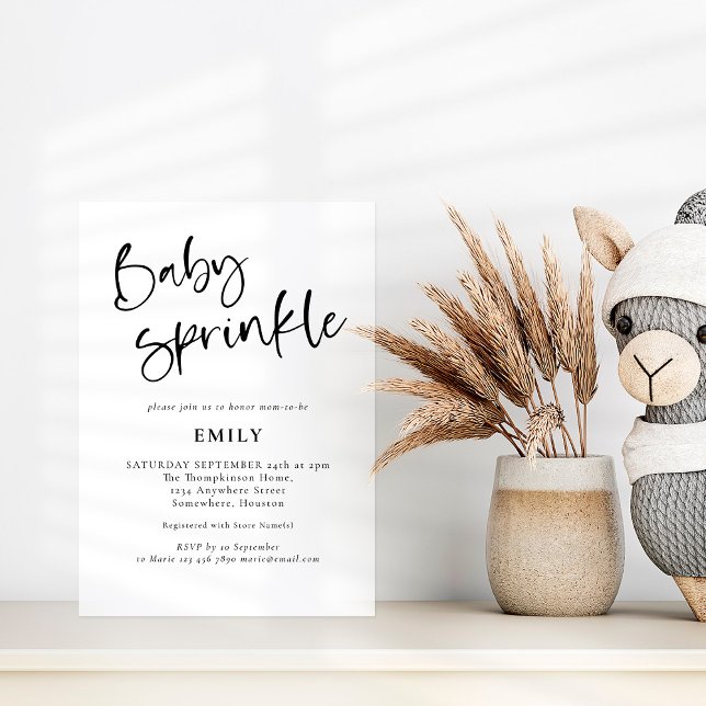 Invitation Script moderne N'importe quelle couleur Bébé Sprin (Créateur téléchargé)