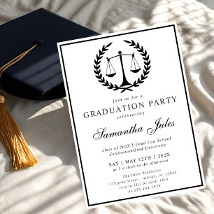 Invitation Script moderne Photo Law School Graduation