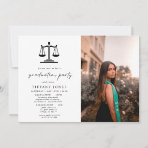 Invitation Script moderne Photo Law School Graduation Party